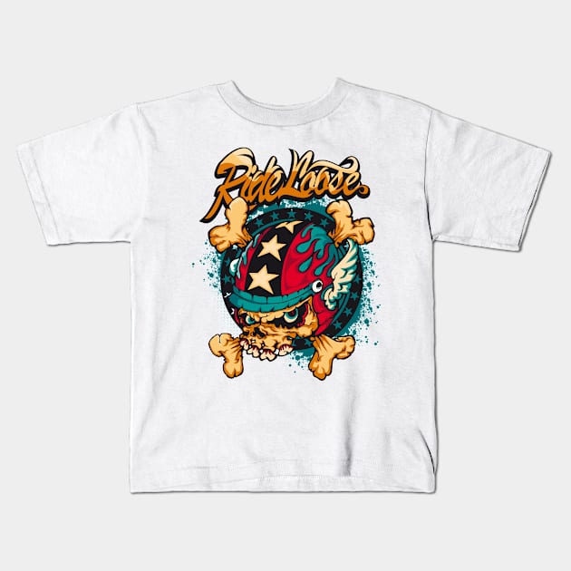 Ride Loose Kids T-Shirt by viSionDesign